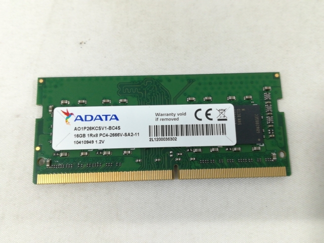 【中古】260PIN 16GB DDR4-2666(PC4-21300) SODIMM 【ノートPC用】【大阪本店】保証期間１週間