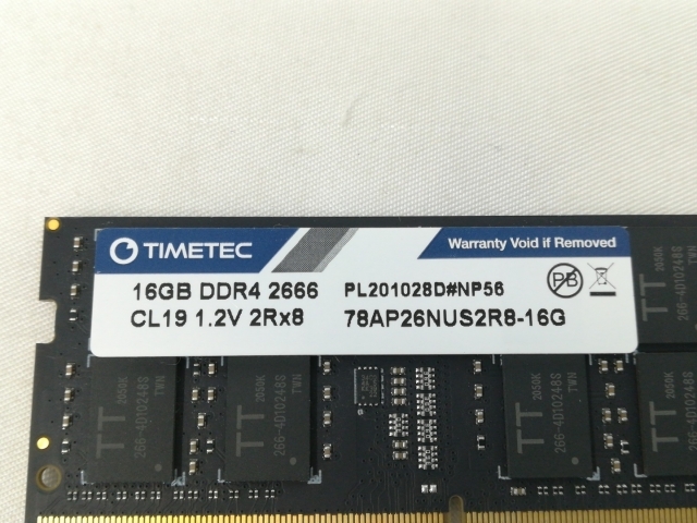 【中古】260PIN 16GB DDR4-2666(PC4-21300) SODIMM 【ノートPC用】【大阪本店】保証期間１週間_2