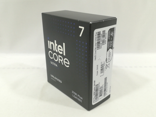 【未使用】Intel Core Ultra 7 270K Plus (3.7GHz) Box LGA1851/24C(P:8C/E:16C)/24T/L3 36M/Intel Graphics/PBP125W【大阪本店】保証期間１週間