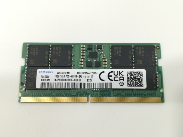 【中古】262PIN SODIMM 16GB DDR5-4800(PC5-38400)【ノートPC用】【大阪本店】保証期間１週間