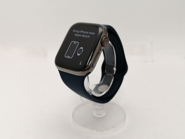 【中古】Apple Apple Watch Series7 41mm Cellular グラファイトステンレス/スポーツバンド アビスブルー【新宿2】保証期間１ヶ月【ランクB】