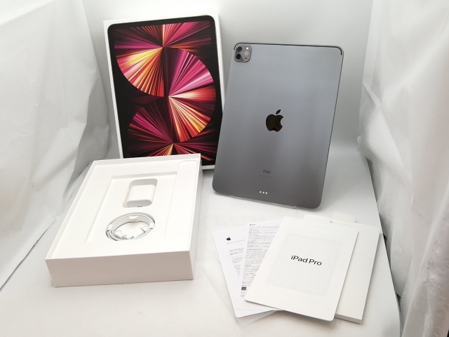 【中古】Apple 【Wi-Fi】 11インチ iPad Pro（第3世代/2021） 128GB スペースグレイ MHQR3J/A【大須2】保証期間１ヶ月【ランクB】