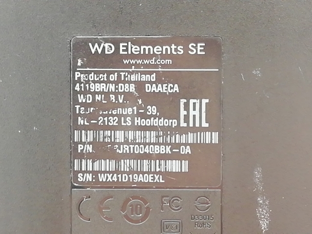 【中古】W.D. 【ポータブルHDD】WD Elements SE Portable WDBJRT0040BBK-OA 【4TB】 USB3.1 Gen1【大宮東口】保証期間１週間_3