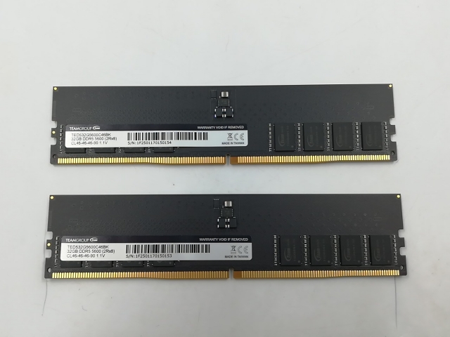 【中古】DDR5 32GB 2枚組（合計64GB） DDR5-5600(PC5-44800)【デスクトップPC用】【大宮東口】保証期間１週間