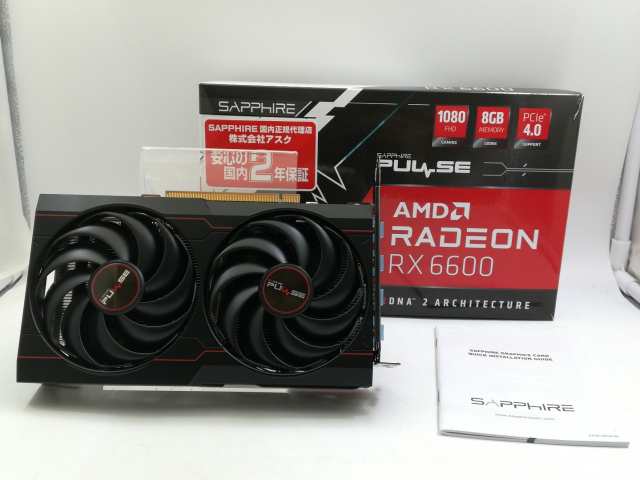 【中古】SAPPHIRE PULSE Radeon RX 6600 8G GDDR6（11310-01-20G）RX6600/8GB(GDDR6)【大宮東口】保証期間１週間