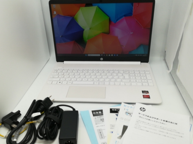 【中古】HP HP 15s-eq1000 15s-eq1132AU ピュアホワイト【R5 4500U 8G 512G(SSD) WiFi 15LCD(1920x1080)】【新橋烏森通り】保証期間１ヶ月【ランクB】