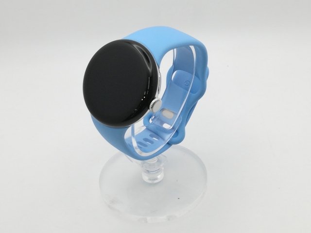 【中古】Google Pixel Watch2 Bluetooth/Wi-Fiモデル PolishedSilverアルミケース/Bayアクティブバンド【新橋烏森通り】保証期間１ヶ月【ランクB】