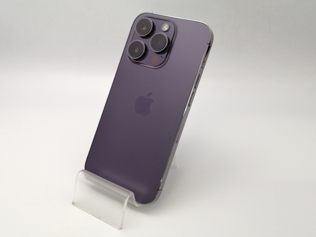 【中古】Apple au 【SIMフリー】 iPhone 14 Pro 128GB ディープパープル MQ0F3J/A【大阪堂島】保証期間１ヶ月【ランクA】