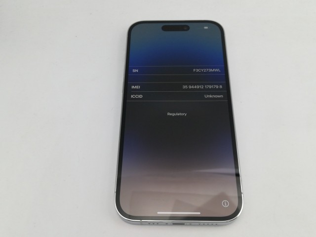 【中古】Apple 国内版 【SIMフリー】 iPhone 14 Pro 128GB シルバー MQ013J/A【大阪堂島】保証期間１ヶ月【ランクB】