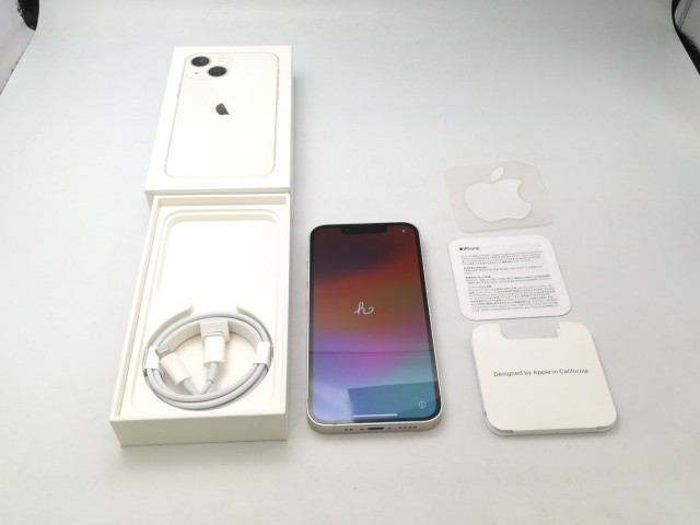 【中古】Apple iPhone 13 mini 128GB スターライト （国内版SIMロックフリー） MLJE3J/A【大阪堂島】保証期間１ヶ月【ランクB】