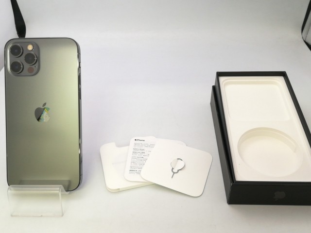 【中古】Apple SoftBank 【SIMロック解除済み】 iPhone 12 Pro 256GB グラファイト MGM93J/A【大阪堂島】保証期間１ヶ月【ランクB】