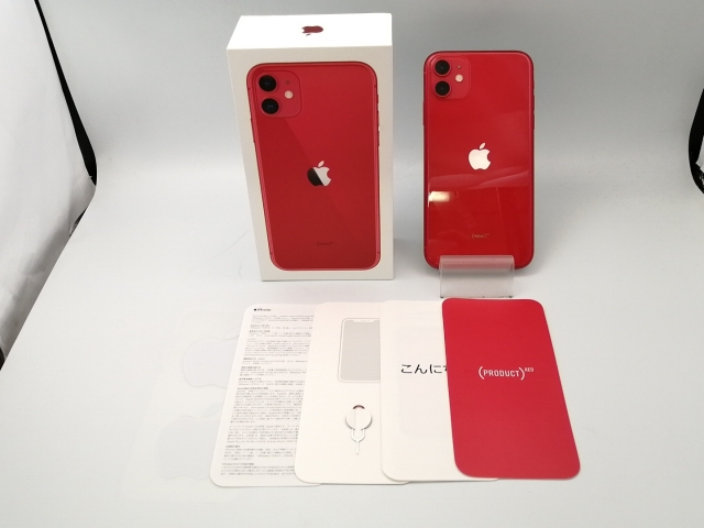 【中古】Apple docomo 【SIMロック解除済み】 iPhone 11 64GB (PRODUCT)RED MWLV2J/A【大阪堂島】保証期間１ヶ月【ランクC】 携帯電話本体