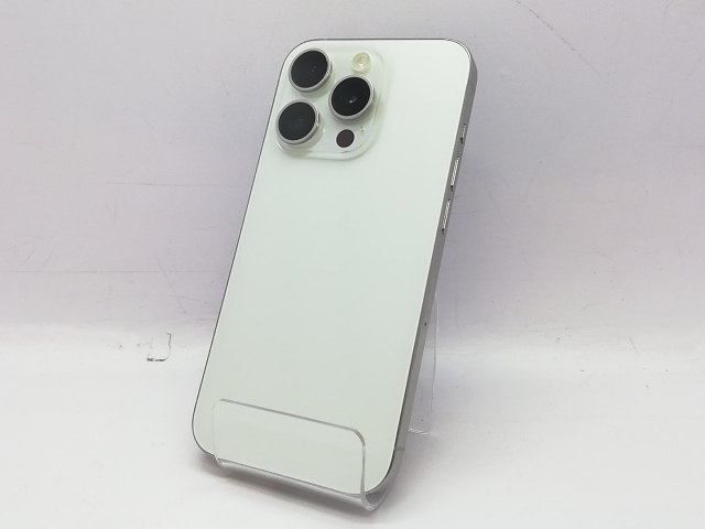 【中古】Apple docomo 【SIMフリー】 iPhone 15 Pro 128GB ホワイトチタニウム MTU83J/A【立川フロム中武】保証期間１ヶ月【ランクA】