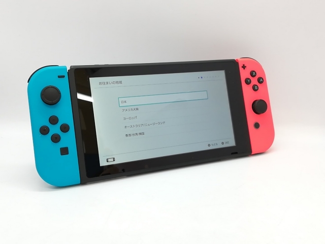 中古】Nintendo Switch 本体 Joy-Con(L) ネオンブルー/(R