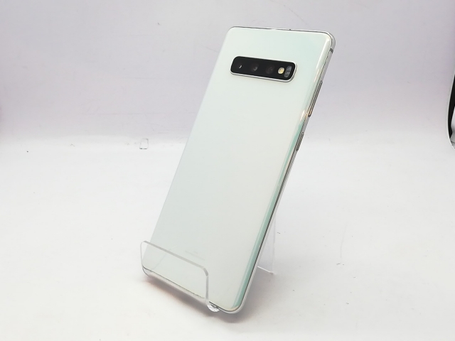 【中古】SAMSUNG au 【SIMロック解除済み】 Galaxy S10+ SCV42 プリズム ホワイト【立川フロム中武】保証期間１ヶ月【ランクA】
