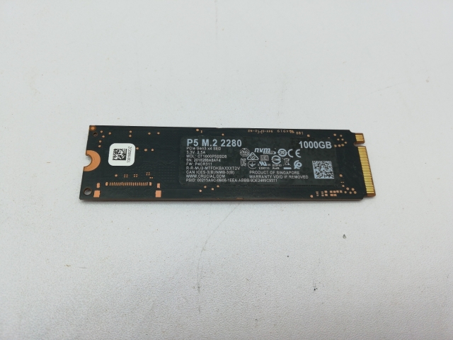 【中古】Crucial P5(CT1000P5SSD8JP) 1TB/M.2 2280(PCIe3.0 NVMe)【立川フロム中武】保証期間１週間_2