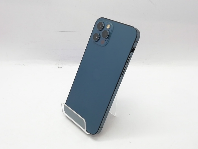 【中古】Apple au 【SIMロック解除済み】 iPhone 12 Pro 128GB パシフィックブルー MGM83J/A【道玄坂】保証期間１ヶ月【ランクC】