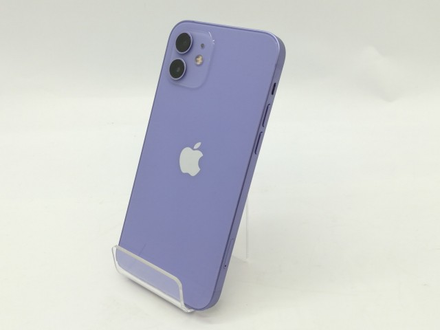 【中古】Apple au 【SIMロック解除済み】 iPhone 12 64GB パープル MJNH3J/A【新宿東口】保証期間１ヶ月【ランクB】