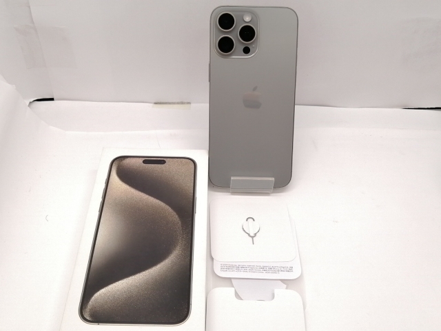 【中古】Apple 国内版 【SIMフリー】 iPhone 15 Pro Max 256GB ナチュラルチタニウム MU6R3J/A【新宿東口】保証期間１ヶ月【ランクA】