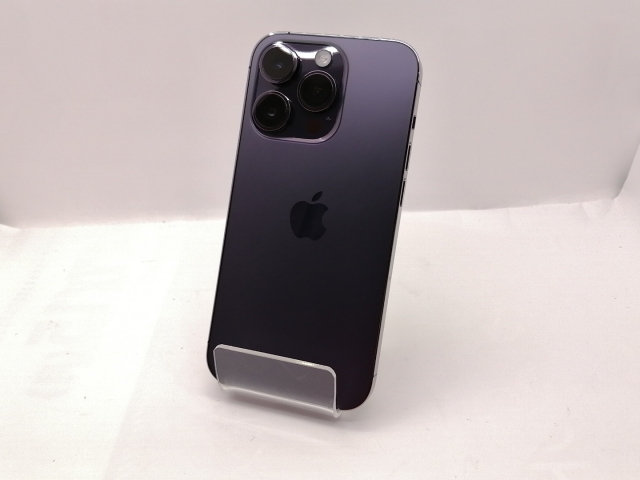 【中古】Apple 国内版 【SIMフリー】 iPhone 14 Pro 128GB ディープパープル MQ0F3J/A【宇田川】保証期間１ヶ月【ランクC】