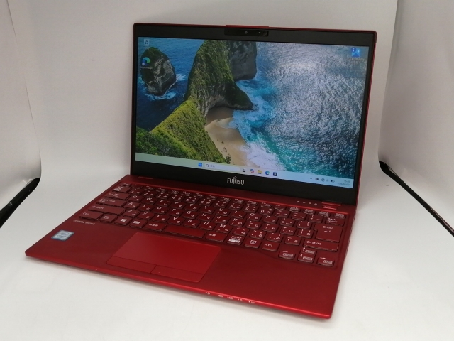 【中古】Fujitsu FMV75C3R レッド【i5-8265U 4G 256G(SSD) WiFi 13LCD(1920x1080)】【東池袋1丁目】保証期間１ヶ月【ランクC】