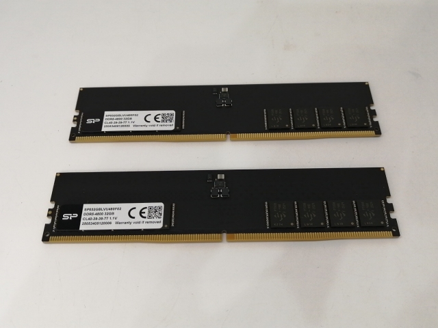 【中古】DDR5 32GB 2枚組（合計64GB） DDR5-4800(PC5-38400)【デスクトップPC用】【東池袋1丁目】保証期間１週間