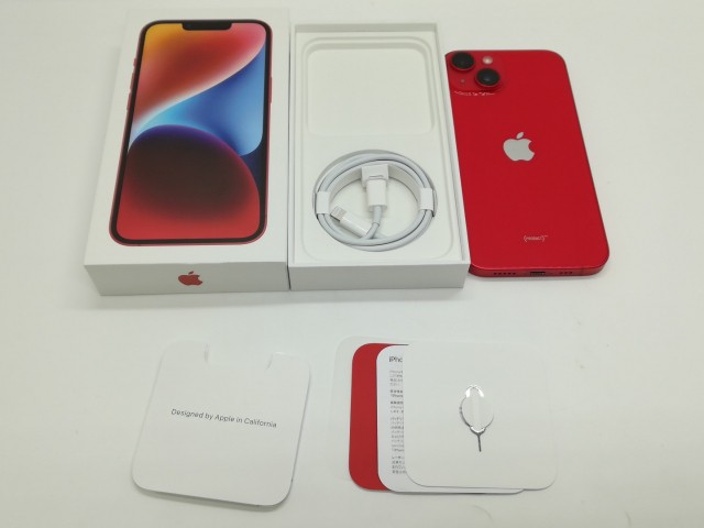 【中古】Apple 国内版 【SIMフリー】 iPhone 14 128GB (PRODUCT)RED MPV93J/A【仙台イービーンズ】保証期間１ヶ月【ランクA】