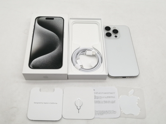 【中古】Apple 国内版 【SIMフリー】 iPhone 15 Pro 256GB ホワイトチタニウム MTUD3J/A【仙台イービーンズ】保証期間１ヶ月【ランクB】_7
