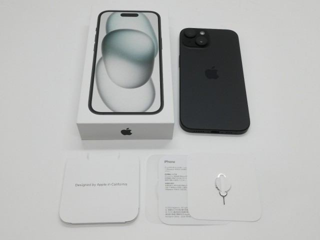 【中古】Apple 国内版 【SIMフリー】 iPhone 15 128GB ブラック MTMH3J/A【仙台イービーンズ】保証期間１ヶ月【ランクA】