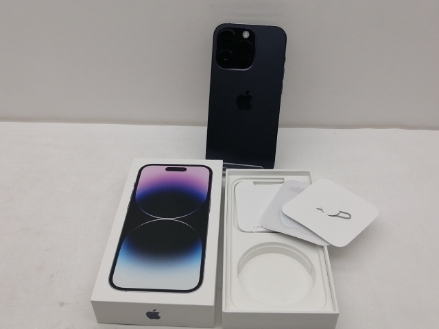 【中古】Apple 国内版 【SIMフリー】 iPhone 14 Pro 128GB ディープパープル MQ0F3J/A【仙台イービーンズ】保証期間１ヶ月【ランクC】