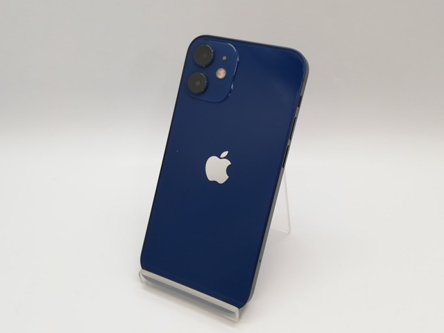 【中古】Apple UQmobile 【SIMロック解除済み】 iPhone 12 mini 128GB ブルー MGDP3J/A【鹿児島中町】保証期間１ヶ月【ランクB】