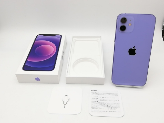 iPhone12 パープル 64GB SIMロック解除済み 初期化済み SIMロック解除済】au iPhone12 A2402 (MJNH3J/A) 64GB パープル|中古