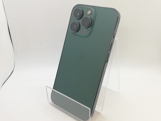 【中古】Apple docomo 【SIMフリー】 iPhone 13 Pro 256GB アルパイングリーン MNDY3J/A【熊本】保証期間１ヶ月【ランクB】