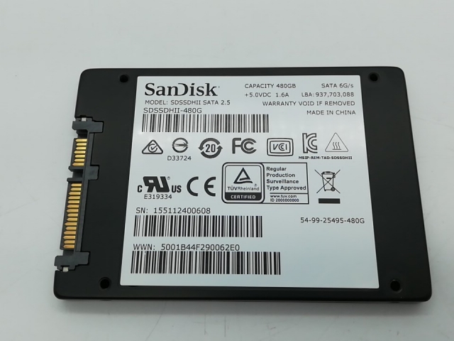 【中古】各社2.5SSD 480GB SSD SATA【秋葉2号】保証期間１週間