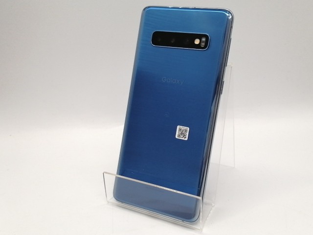 【中古】SAMSUNG au 【SIMロック解除済み】 Galaxy S10 SCV41 プリズム ブルー【京都】保証期間１ヶ月【ランクB】