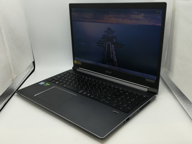 【中古】Acer Aspire 7 A715-74G-A58U6/F チャコールブラック【i5-9300H 8G 256G(SSD) GTX1650 WiFi 15LCD(1920x1080)】【新橋烏森通り】保証期間１ヶ月【ランクB】