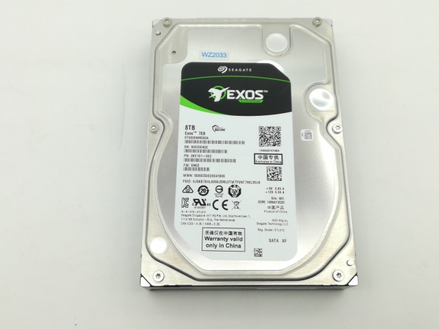 【中古】Seagate ST8000NM000A 8TB/7200rpm/256MB/6Gbps【三宮センター】保証期間１週間の通販は