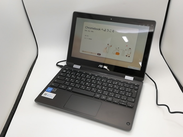 【中古】ASUS Chromebook Flip C214MA C214MA-BW0028 ダークグレー【Celeron N4000 4G 32G(Flash) WiFi 11.6LCD (タッチパネル)】【鹿児島中町】保証期間１ヶ月【ランクC】