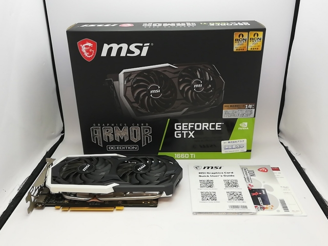 中古】MSI GeForce GTX 1660 Ti ARMOR 6G OC GTX1660Ti/6GB(GDDR6