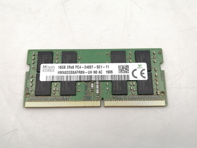 【中古】260PIN 16GB DDR4-2400(PC4-19200) SODIMM 【ノートPC用】【ECセンター】保証期間１週間