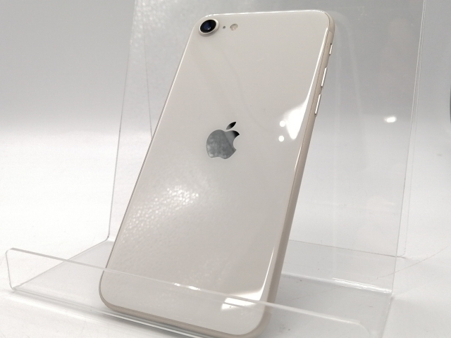 【中古】Apple au 【SIMフリー】 iPhone SE（第3世代） 128GB スターライト MMYG3J/A【アリオ倉敷】保証期間１ヶ月【ランクA】
