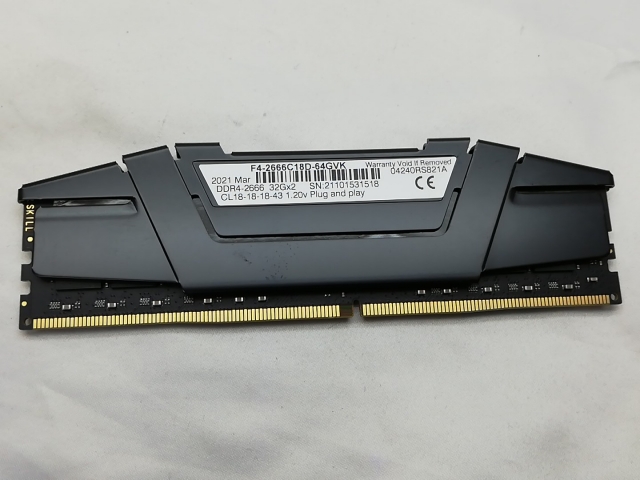 【中古】DDR4 32GB PC4-21300(DDR4-2666)【デスクトップPC用】【秋葉3号】保証期間１週間