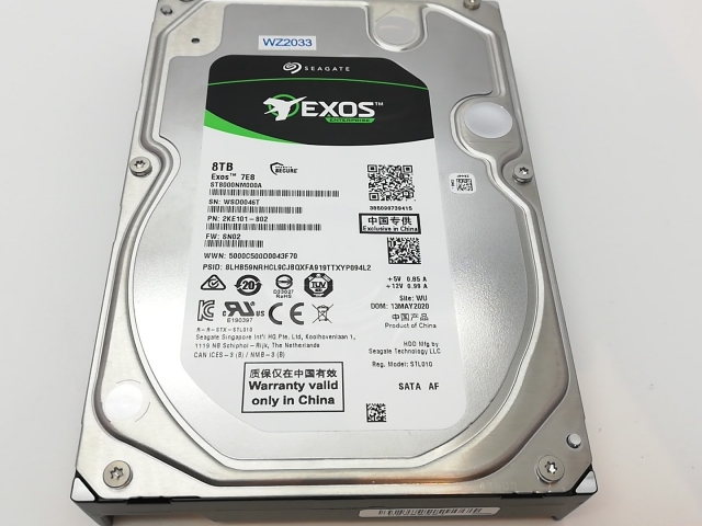 中古】Seagate ST8000NM000A 8TB/7200rpm/256MB/6Gbps【大宮東口