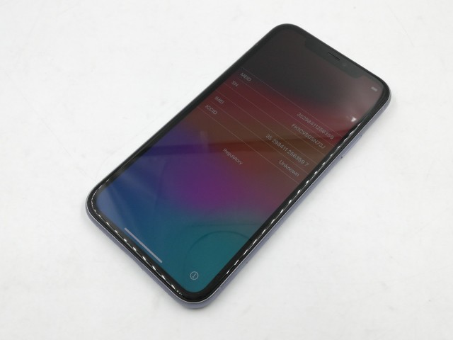 【中古】Apple 国内版 【SIMフリー】 iPhone 11 128GB パープル MWM52J/A【千葉】保証期間１ヶ月【ランクC】