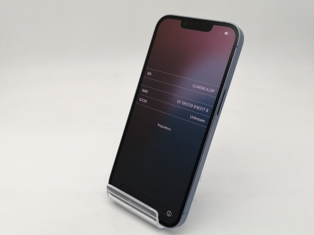 【中古】Apple au 【SIMフリー】 iPhone 14 128GB ブルー MPVJ3J/A【なんば】保証期間１ヶ月【ランクB】