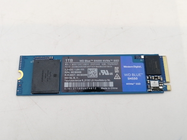 【中古】W.D. WD Blue SN550(WDS100T2B0C) 1TB/M.2 2280(PCIe3.0 NVMe)【津田沼】保証期間１週間