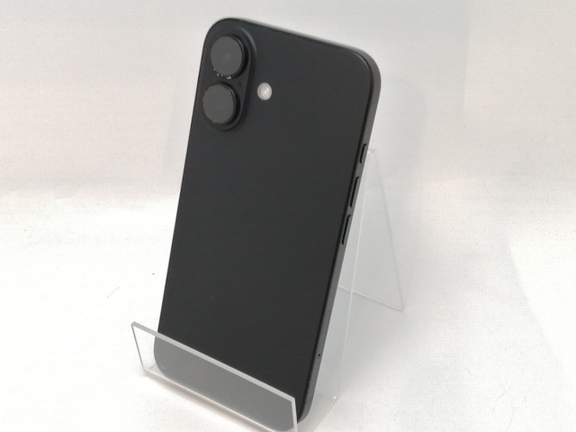 【中古】Apple au 【SIMフリー】 iPhone 16 128GB ブラック MYDQ3J/A【津田沼】保証期間１ヶ月【ランクB】
