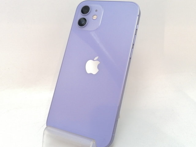 【中古】Apple au 【SIMロック解除済み】 iPhone 12 64GB パープル MJNH3J/A【津田沼】保証期間１ヶ月【ランクB】