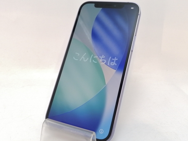 【中古】Apple au 【SIMロック解除済み】 iPhone 12 64GB パープル MJNH3J/A【津田沼】保証期間１ヶ月【ランクB】_1