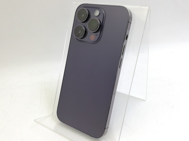 【中古】Apple SoftBank 【SIMフリー】 iPhone 14 Pro 128GB ディープパープル MQ0F3J/A【大宮東口】保証期間１ヶ月【ランクB】